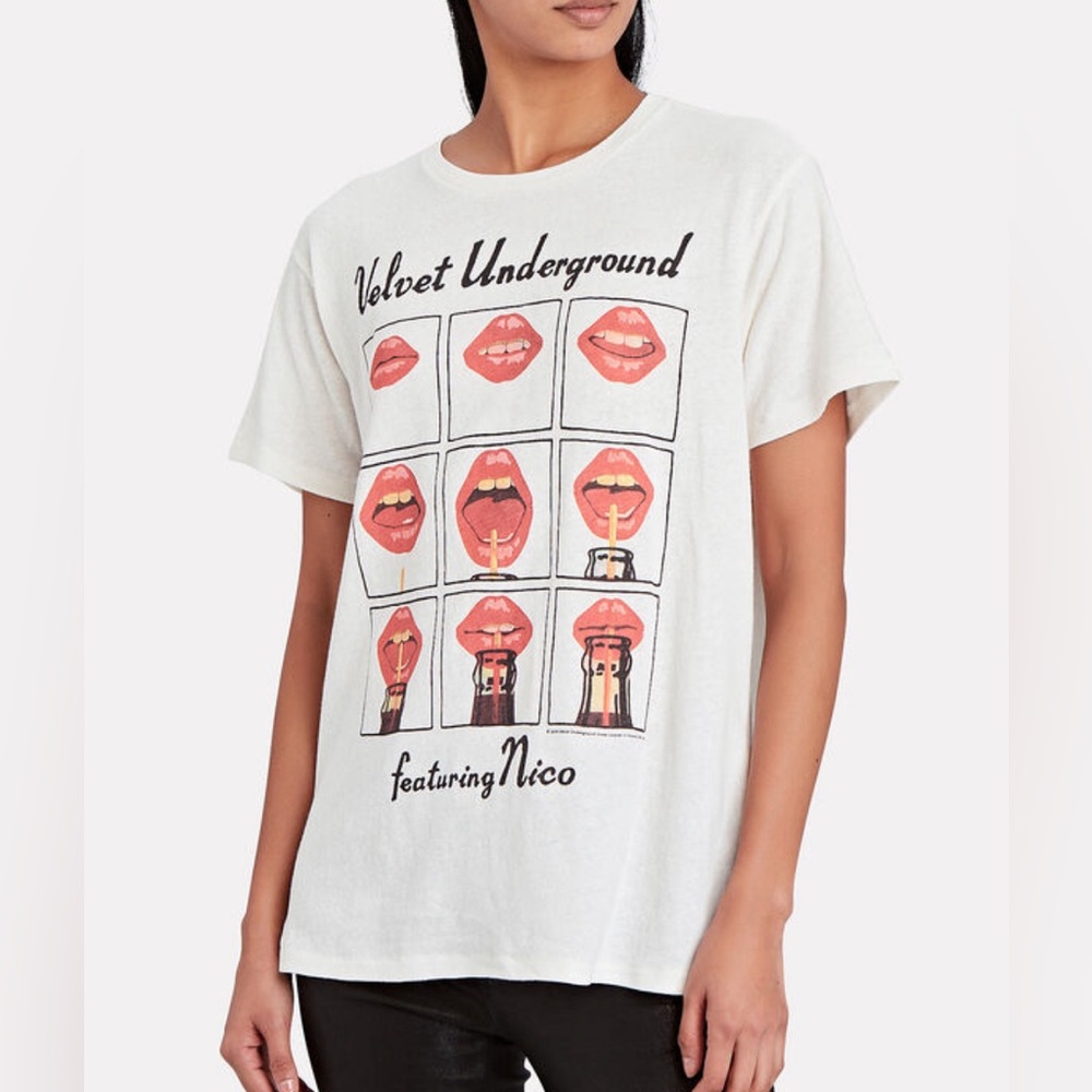 R13 Velvet Underground Lips T Shirt Size Large, tag in picture removed.